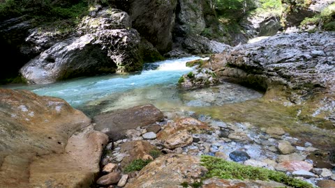 Flowing Water on Rocky River , Relaxing Scenes