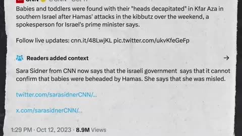 LIES ABOUT HAMAS BEHEADING BABIES 2023!!!