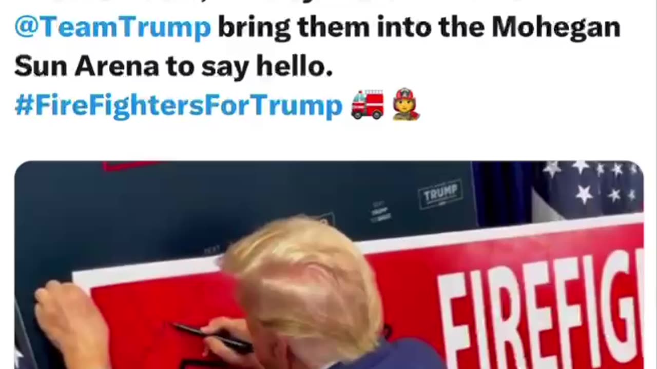 Trump making some firefighters day!