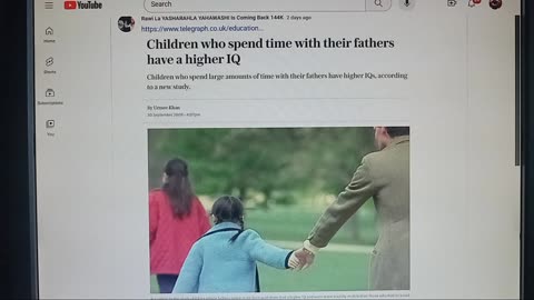 CHILDREN HAVE HIGHER IQ'S WHEN THEIR FATHERS ARE INVOLED RAWI LA YASHARAHLA YAHAWASHI ....