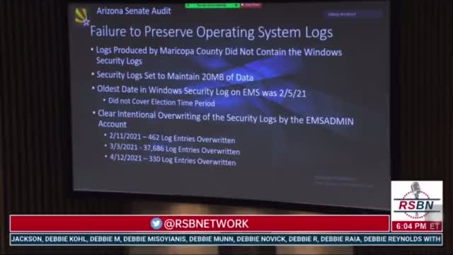 AZ Election Audit: cyber ninjas catch Maricopa county overwriting the security logs