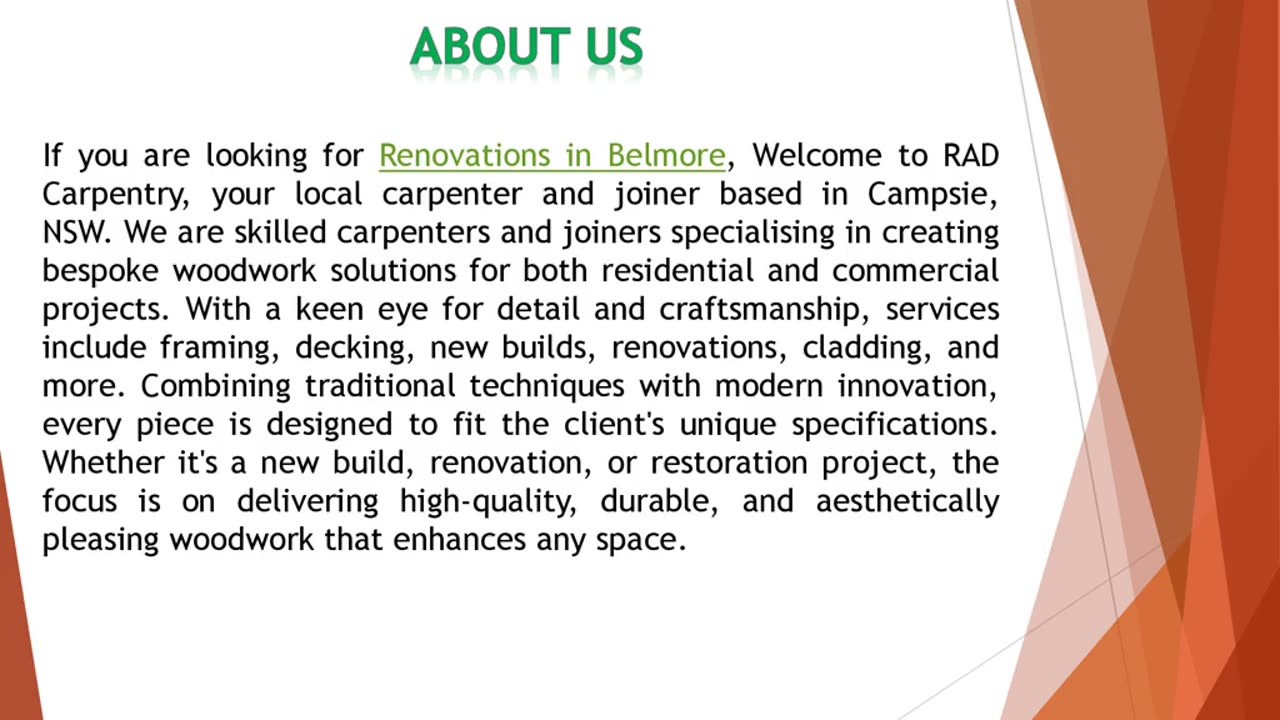 If you are looking for Renovations in Belmore