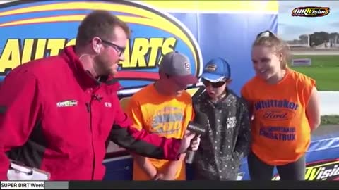 Kid EPICALLY Yells "Let's Go Brandon" Into Mic Before Race