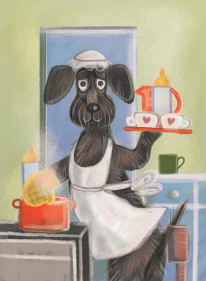 Illustration from the book, happy dog nanny ;-)