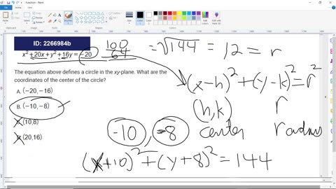 Digital SAT Hard Circle Question