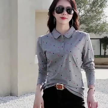 2024 Spring Women Polo Shirts Fashion Printed