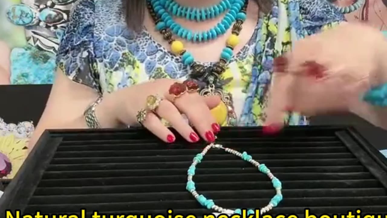 GN-20241012-07 Natural turquoise necklace boutique fashionable modern and simple style is the first