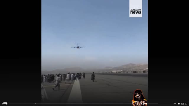 Afghanis falling to their death from US Aircraft taking off