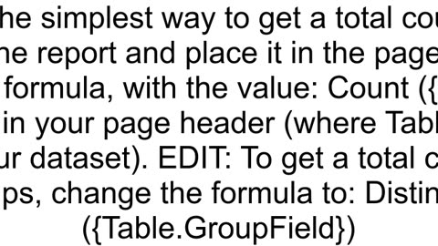 In Crystal Reports How do I count all the rows in the Details section and place that count in the h