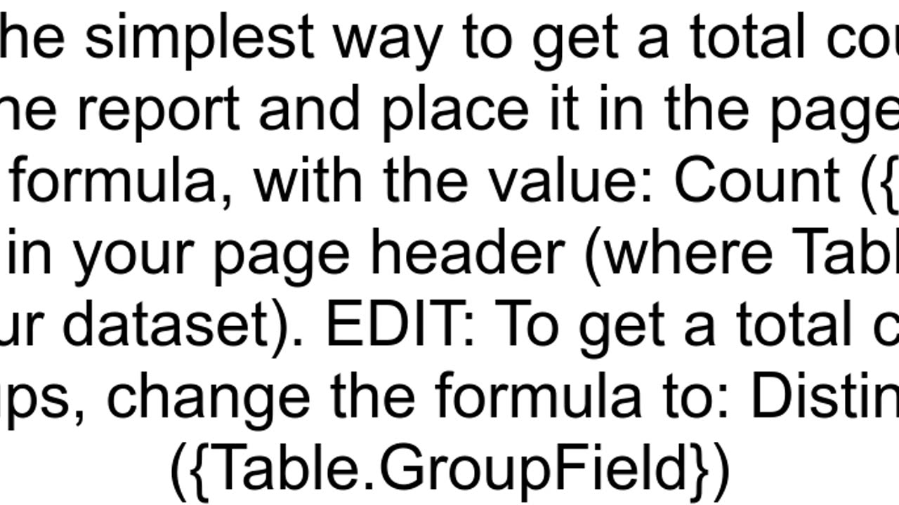 In Crystal Reports How do I count all the rows in the Details section and place that count in the h