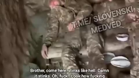 Ukrianian soldiers chained to positions