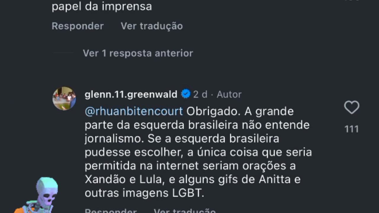 Glenn X a esquerda brasileira e seu amor enrustido pelos EUA. “ … eles tentaram me dar prêmios e me fazer um deles. “