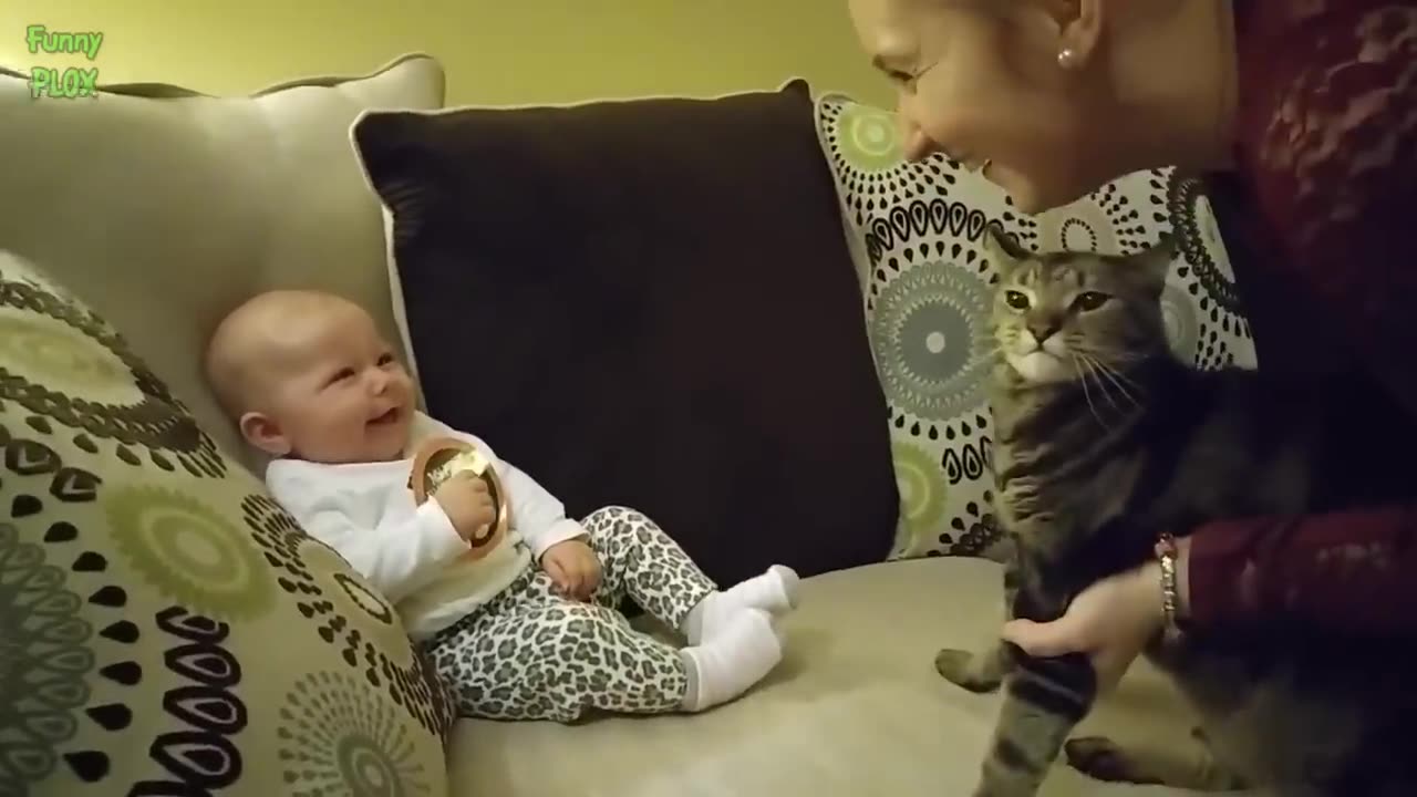 Funny Babies Laughing Hysterically at Cats Compilation (2023)