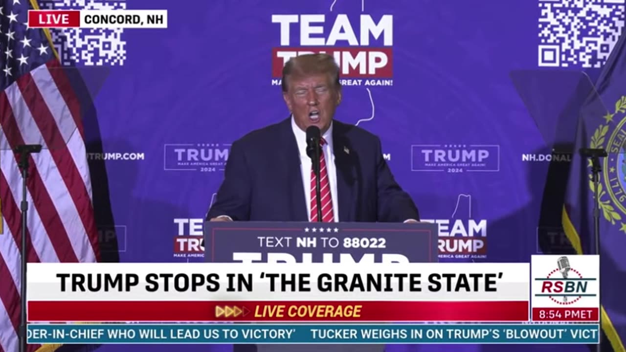 President Donald Trump Addresses Elise Stefanik at Concord, NH Rally 01.19.24