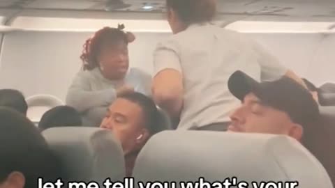 Lady goes crazy on Frontier Flight