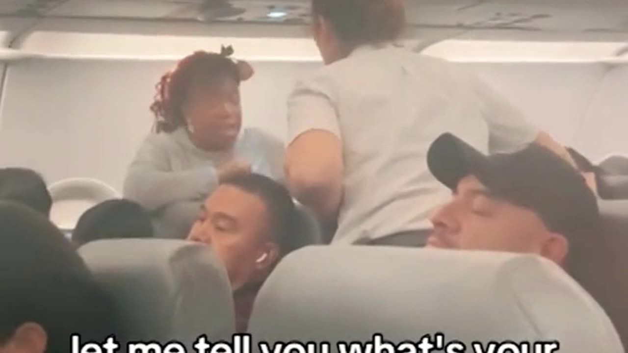 Lady goes crazy on Frontier Flight