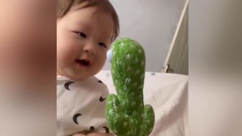 Cute Baby's precious reaction to talking toy is hilarious