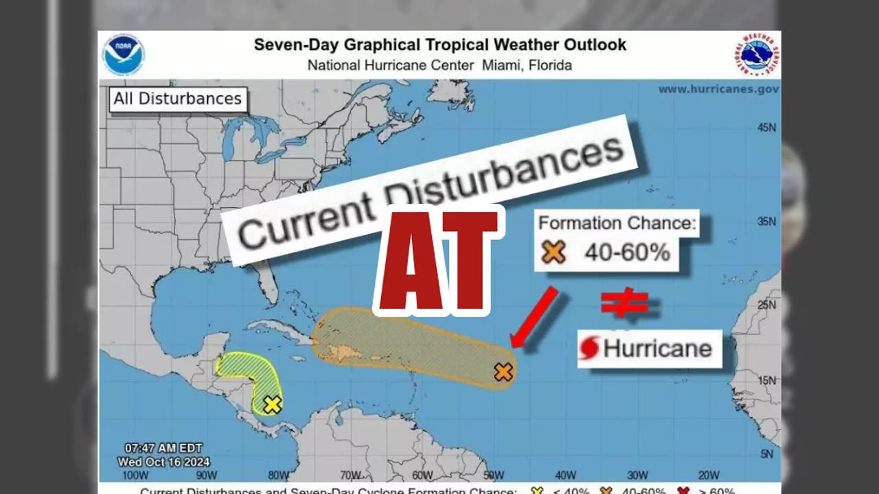 Fact Check: New Hurricane NOT Forecast To Hit Florida As Of October 16, 2024 -- Disturbance