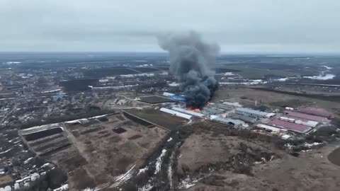 Russian Nazis dropped bombs on the village of Dergachi near Kharkov