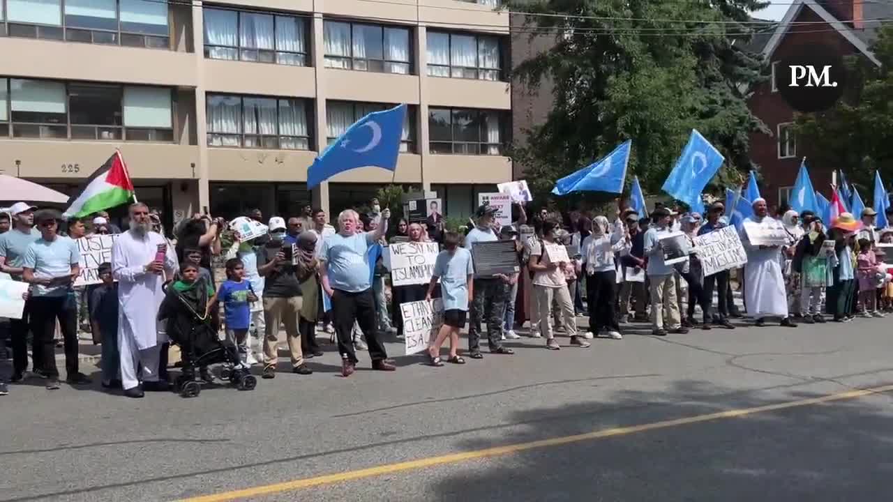 Canadians Protest Chinese Embassy For Their Genocide Against Uyghurs