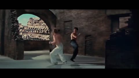 The Bruce Lee power punch makes Chuck Norris slide
