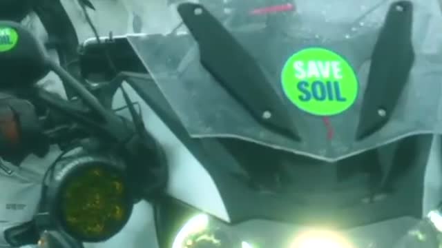 Undaunted by the Pouring Rain, Sadhguru Rides On to #SaveSoil #Shorts