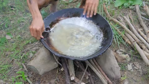 Wilderness cooking - yummy Coocking chicken recipe - eating Delicious #000173