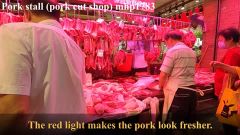 豬肉檔（豬肉分割店）Pork stall (pork cut shop) mhp1783, Oct 2021