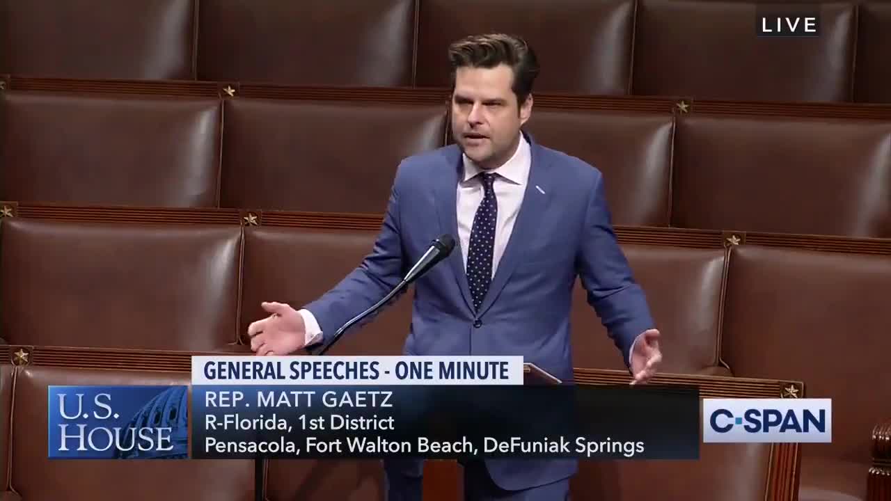 Rep Matt Gaetz (R-FL) Tears Into Congress & Military Industrial Complex Over NDAA