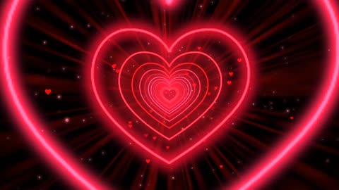 476. Heart Tunnel❤️Red Heart Background Neon Heart