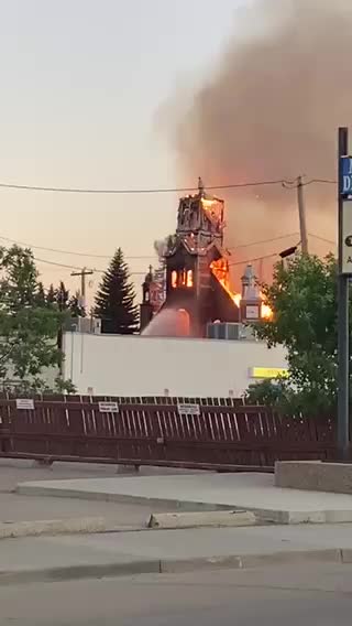 Churches burned down in Canada