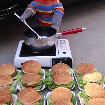 Don't Waste!🚫 Turn Ham Into Delicious Food😊🍔 #funnycat #catmemes #trending