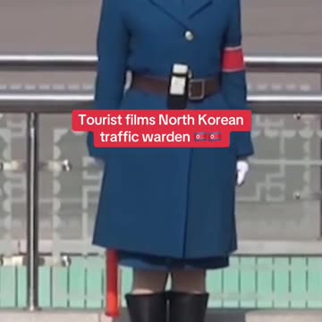 North Korean Crossing Guard Caught on Secret Camera