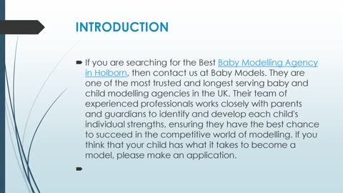 Get The Best Baby Modelling Agency in Holborn.