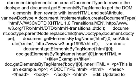 How do I overwrite an entire document with JavaScript