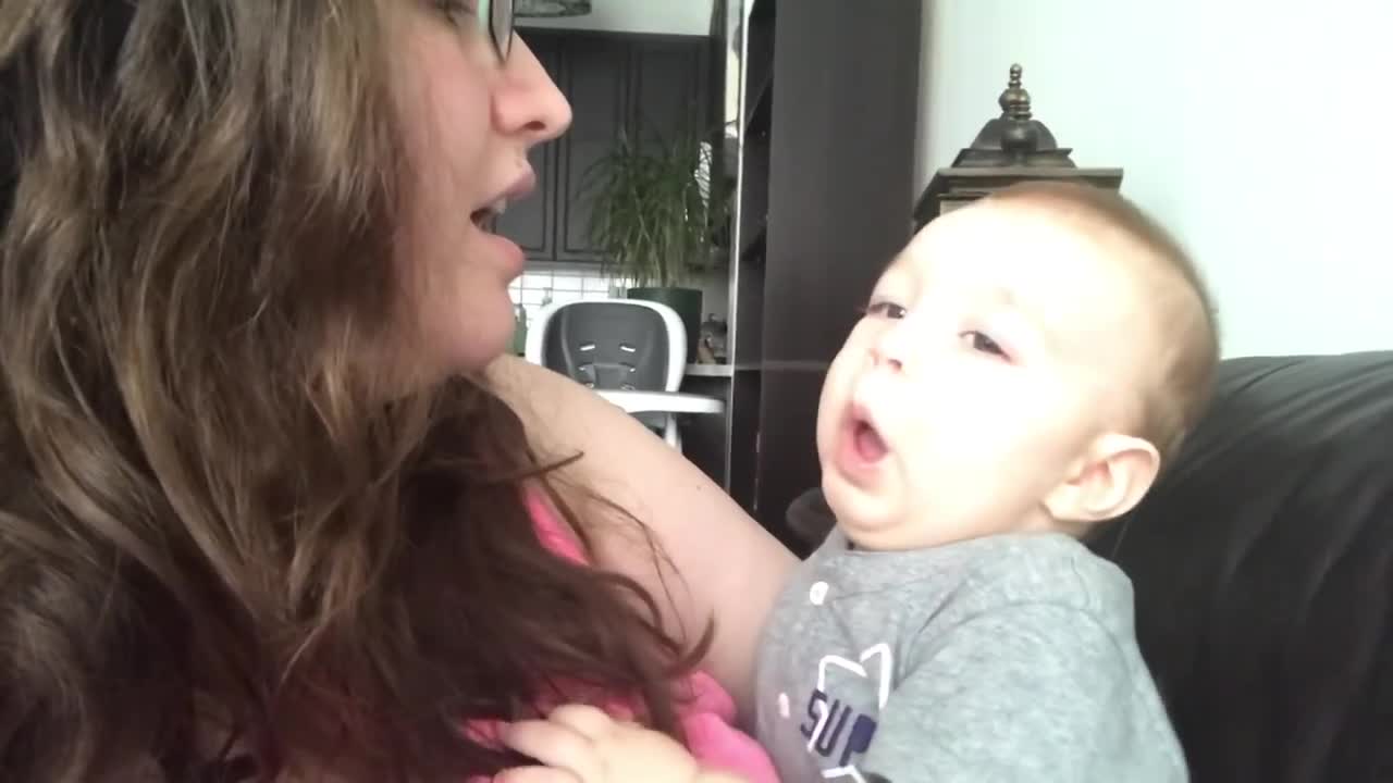 Baby Gets Emotional When Mom Sings Opera! 🤣