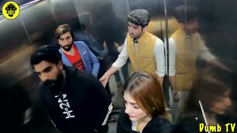 Disturbing a girl on lift social experiment