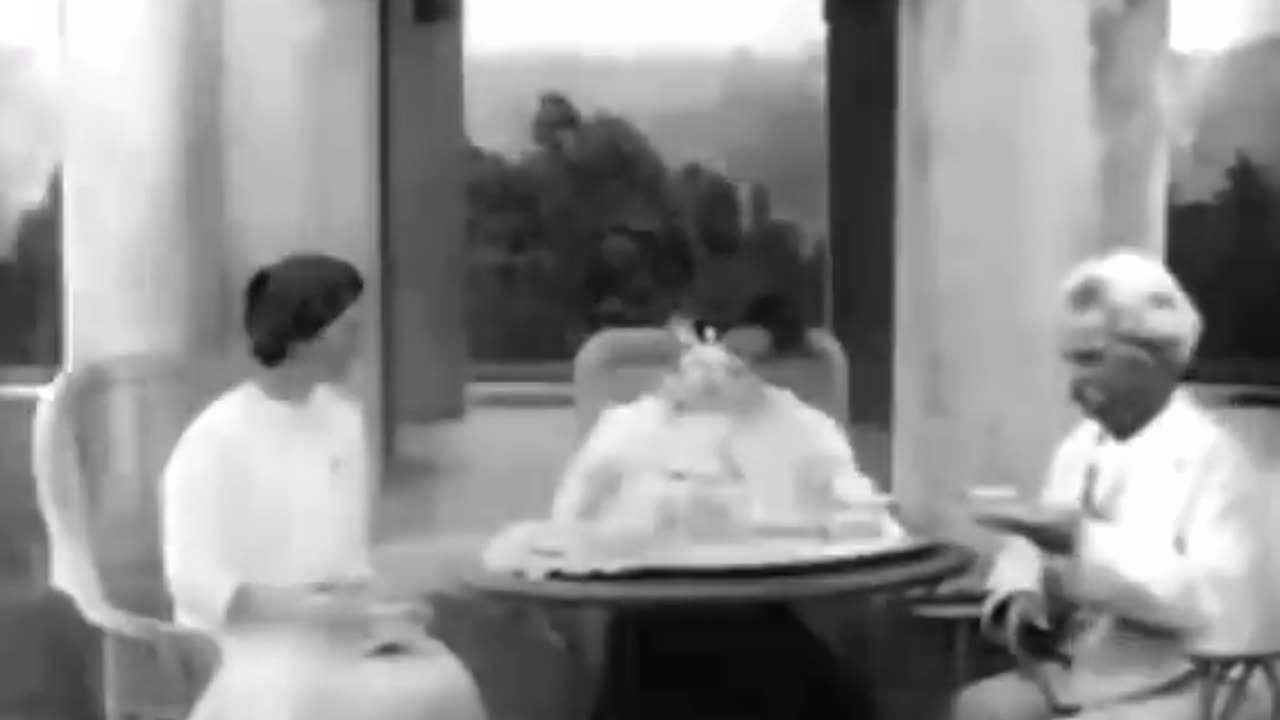 Mark Twain, filmed by Thomas Edison in 1909, a year before Twain's passing