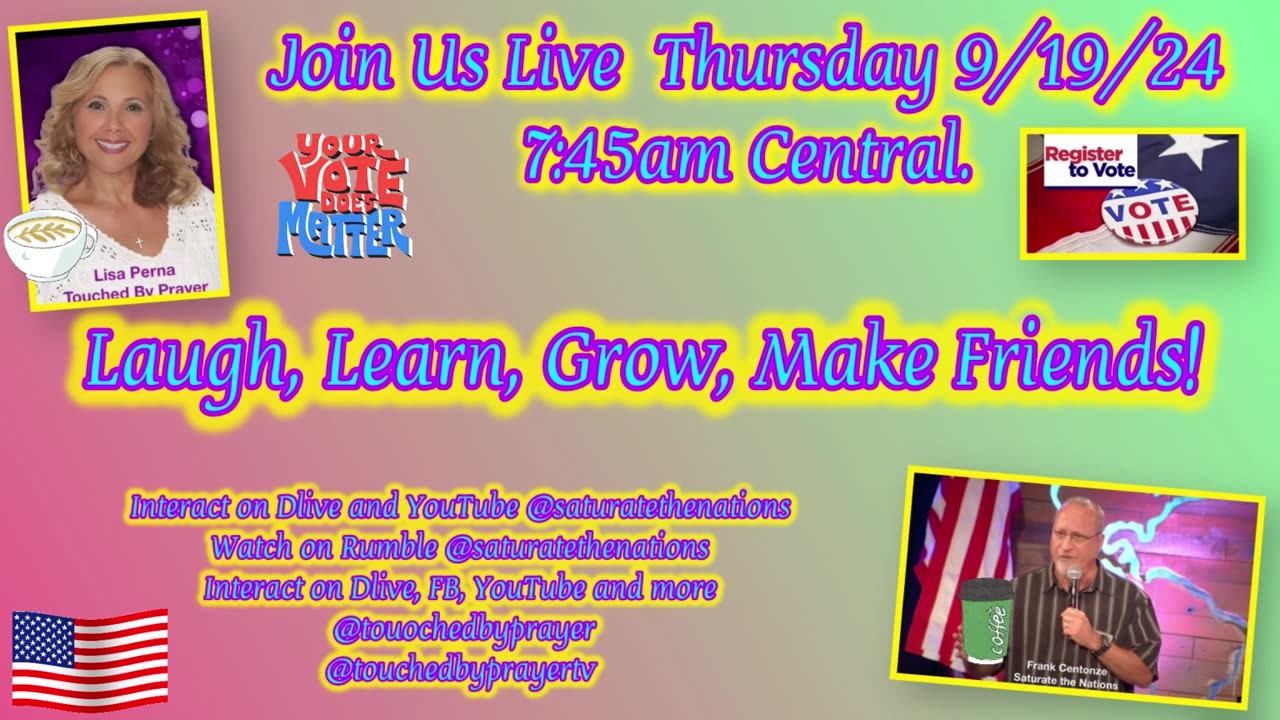 Live Thursday 9/19/24 at 7:45am. Don’t miss the fun!