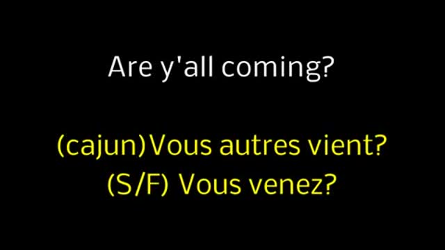 Cajun French - Things related to being on the road