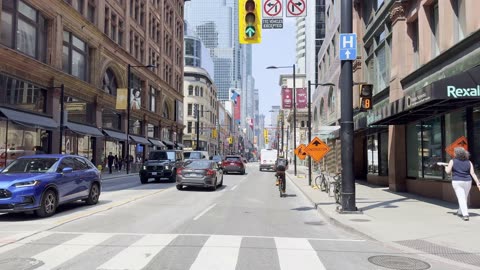 Driving in TORONTO Downtown to Yonge-Dundas Square 2024