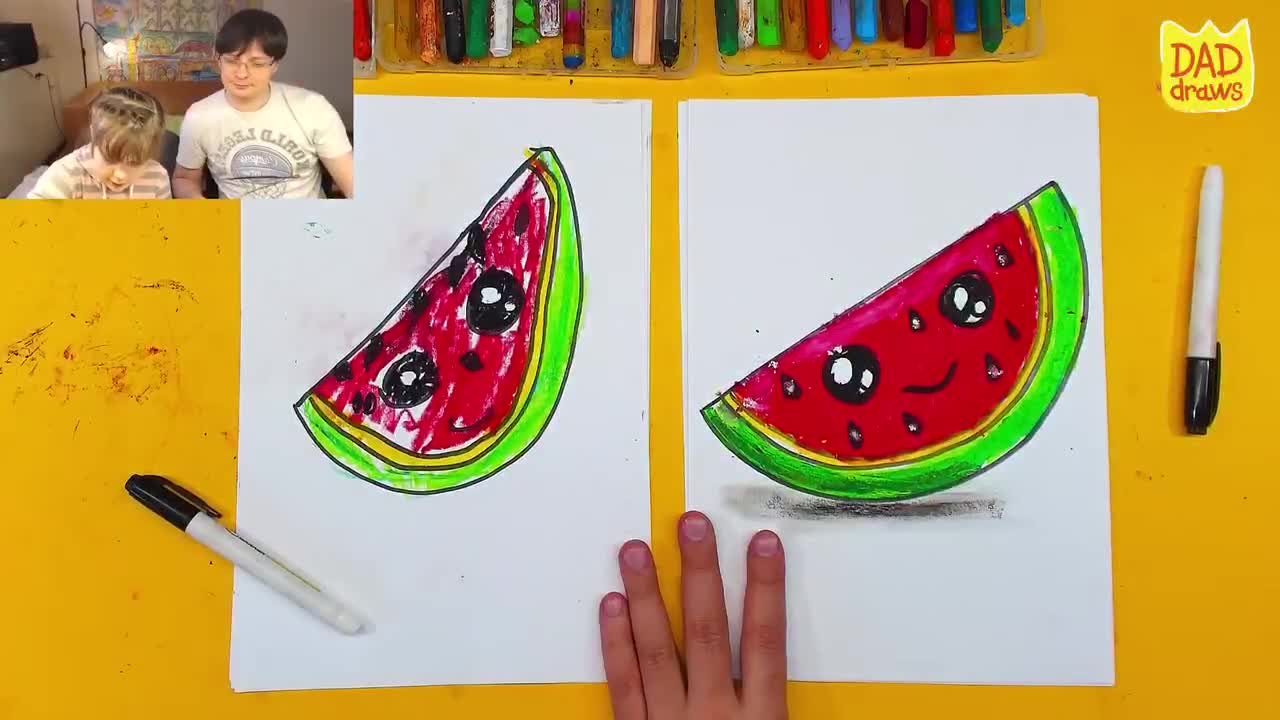 QUICK METHOD TO DRAW WATERMELON 🍉