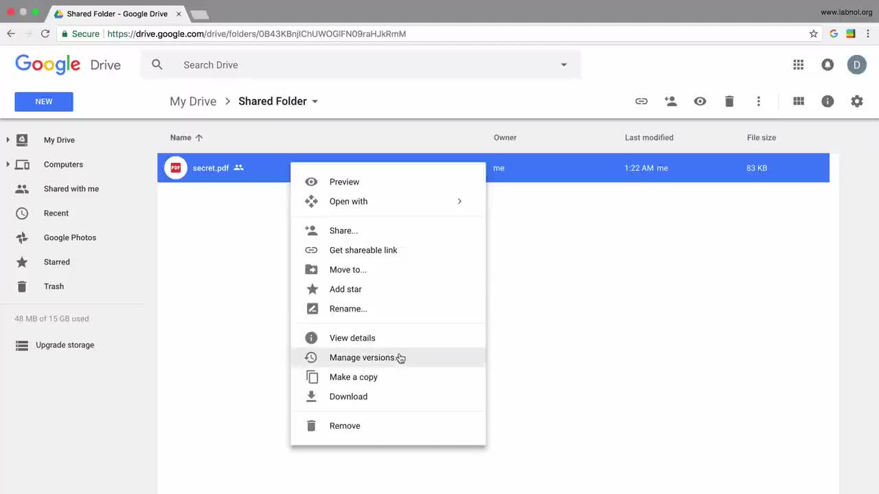 How to : Hide Files inside Google Drive