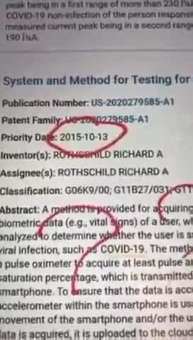 Rothchild owns patent to corona virus