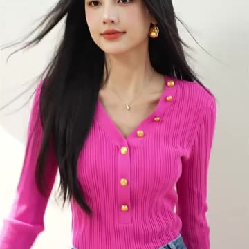 Autumn Fashion Women Sexy V Neck Sweater