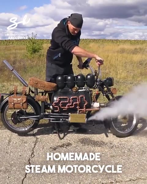 Homemade steam engine motorcycle 🔥