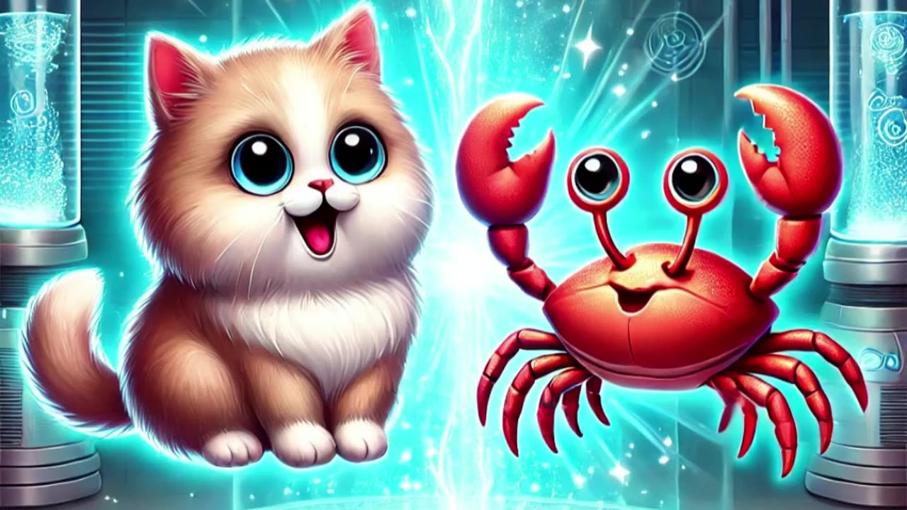 Cat + Crab ???? #viral #ai #short #Funny #cute #amazing