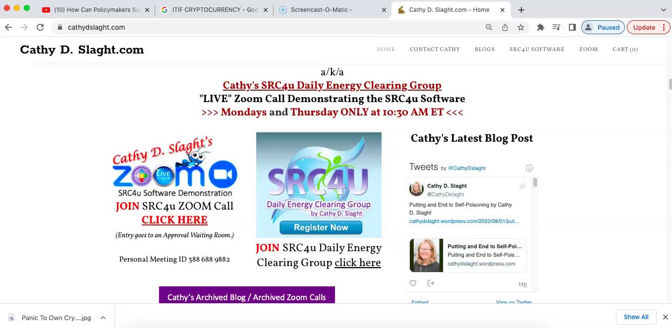 8.1.2022 SRC4u Software Demonstration Zoom Call by Cathy D. Slaght