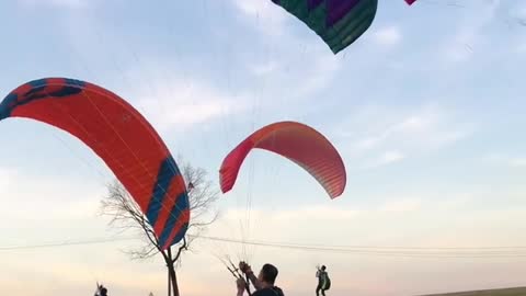 paraglider take off