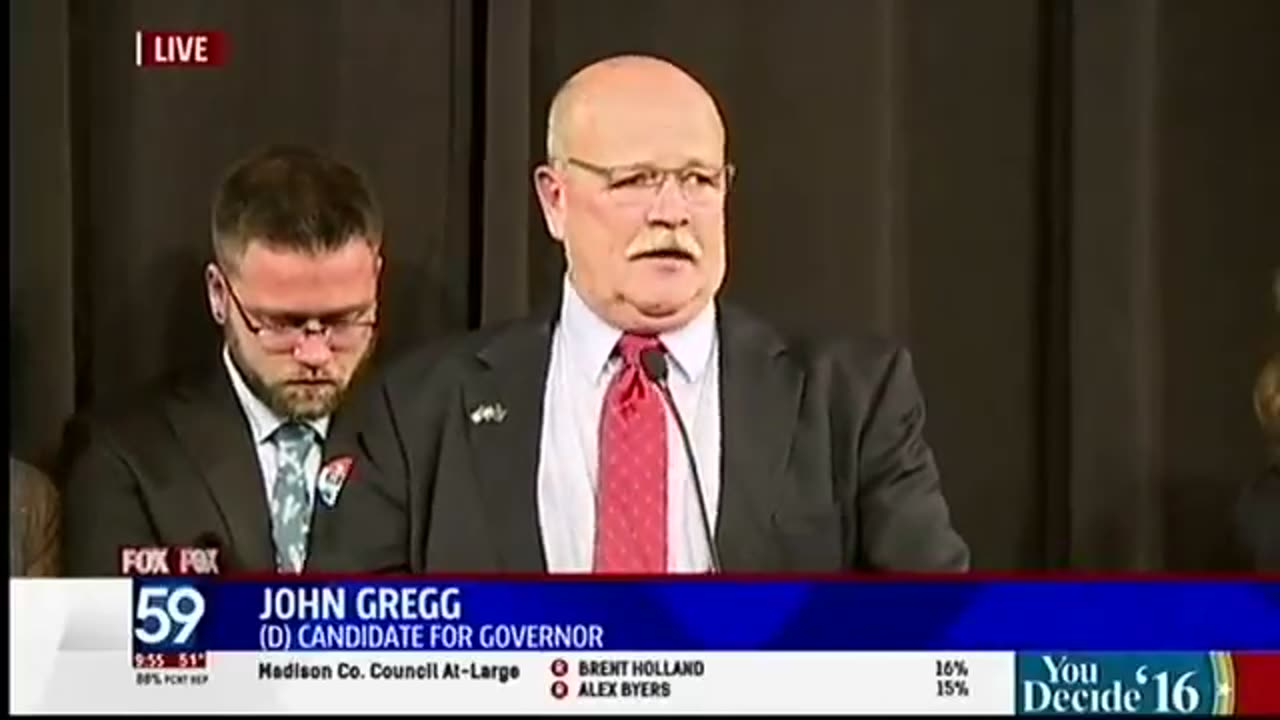 November 8, 2016 - John Gregg Concedes in Race for Indiana Governor